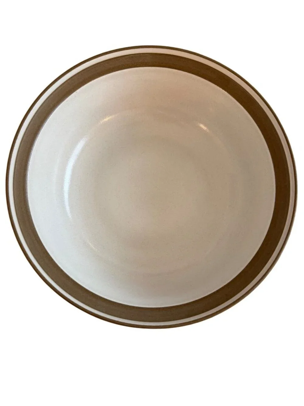 Heath Ceramics Set of 2 Serving Bowl Cream Brown Handmade Stoneware USA